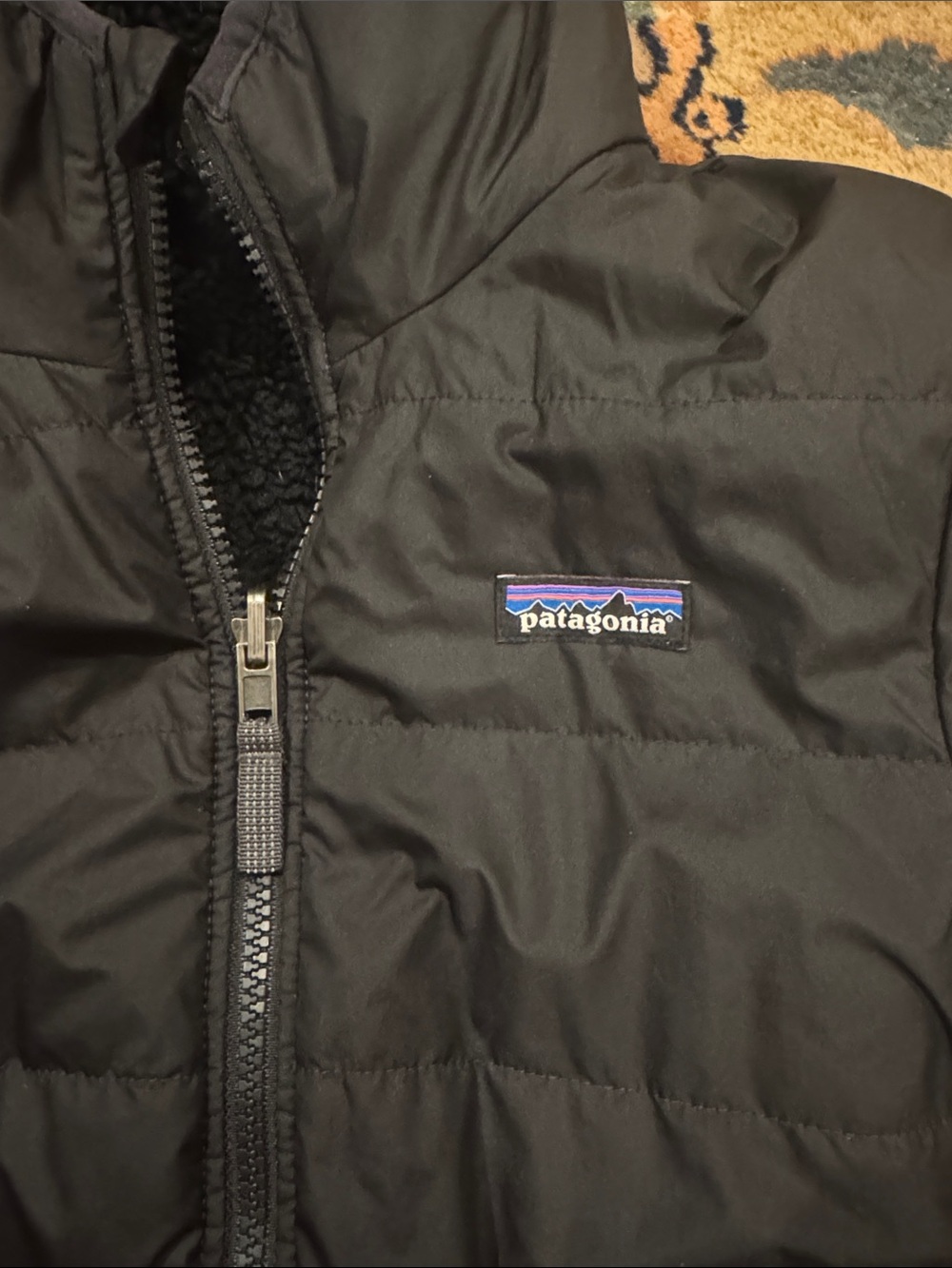 Patagonia Kids Black Hooded Puffer Coat - Picture 2 of 3